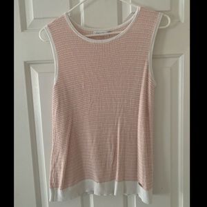 Calvin Klein pink and white striped top